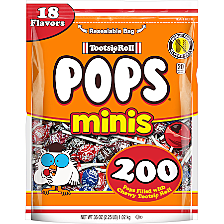36 oz Mini Tootsie Pops 200 Ct