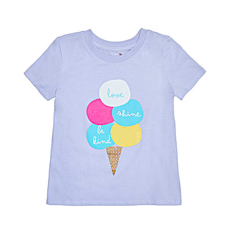 Little Girls' Purple Heather Cone Short Sleeve Shirt