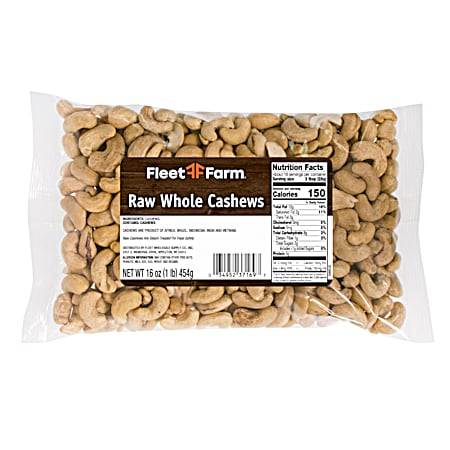 16 oz Raw Whole Cashews