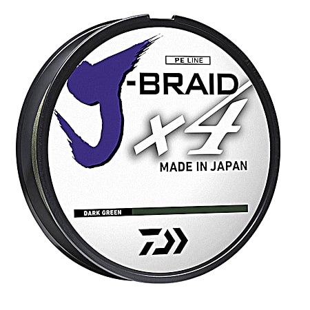 J-Braid X4 Braided Fishing Line - Dark Green