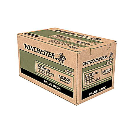 USA Green Tip 5.56mm 62 gr FMJ Cartridges - 500 Rd