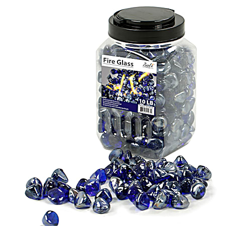10 lb. Dark Blue Diamond Fire Glass Jar 