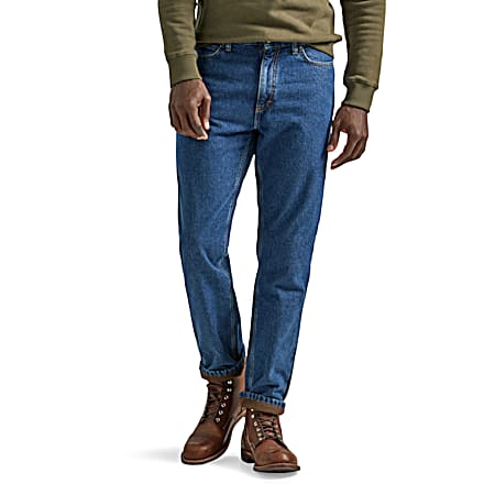 Men's Relaxed Fit Flannel/Fleece Lined Straight Leg Jeans