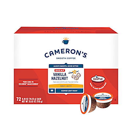 Decaf Vanilla Hazelnut Coffee Pods - 72 Ct