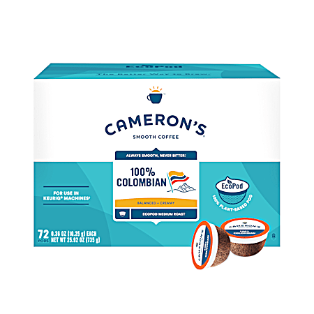 100% Colombian Coffee Pods - 72 Ct