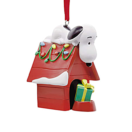 Snoopy on Doghouse Resin Ornament
