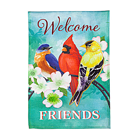 Welcome Friends Birds House Flag