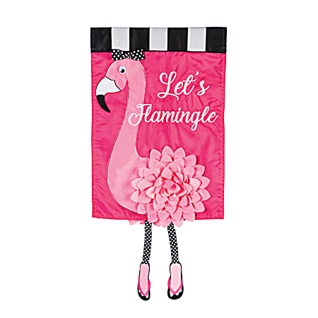 Let's Flamingie Applique Garden Flag