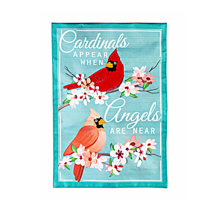 Angels Are Near Cardinals Linen Garden Flag