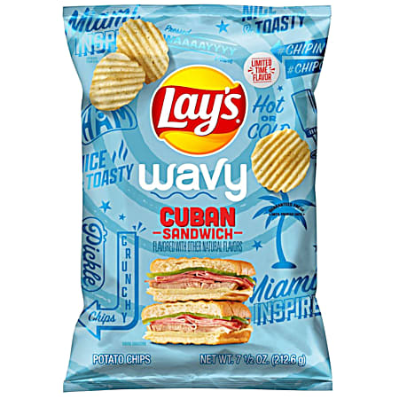 7.5 oz Wavy Cuban Sandwich Flavored Potato Chips