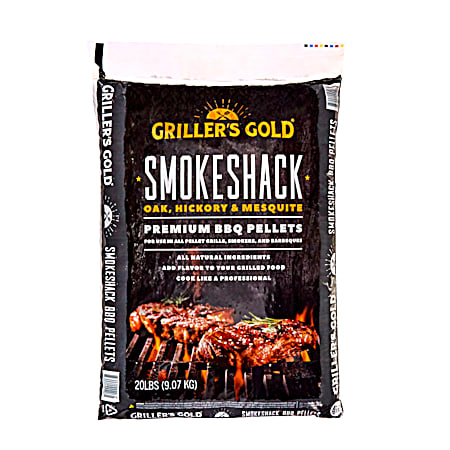 20 lbs. Smokeshack Blend BBQ Pellets - Oak, Hickory, Mesquite