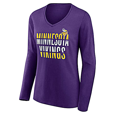 Ladies' Minnesota Vikings V-Neck Long Sleeve T-Shirt