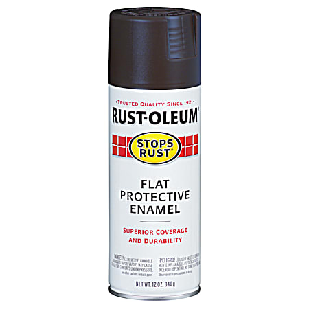 12 oz Stops Rust Flat Protective Enamel Spray Paint
