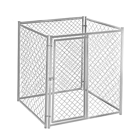 5 ft L x 5 ft W x 6 ft H Galvanized Chain Link Panel Kennel Kit