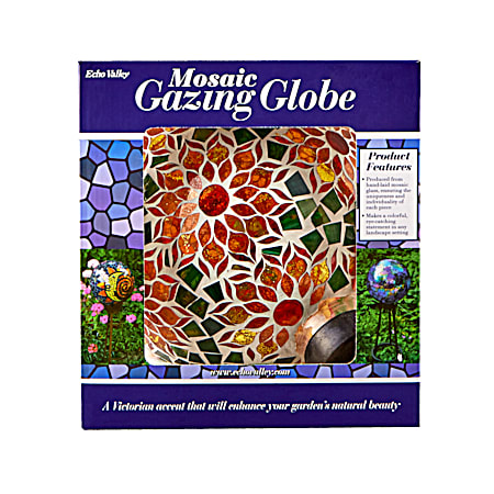 10 in Sunflower Mosaic Gazing Globe