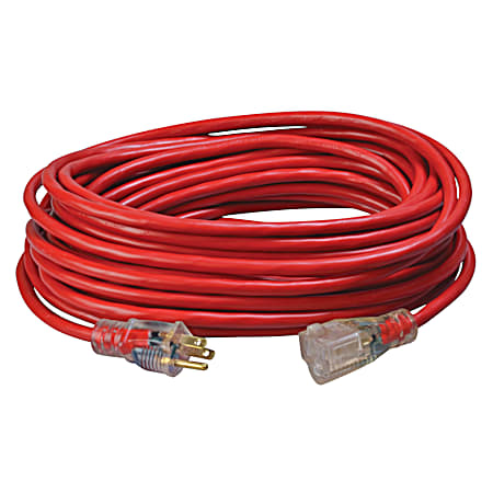Red 14/3 SJTW Outdoor Extension Cord w/ Power Light Indicator
