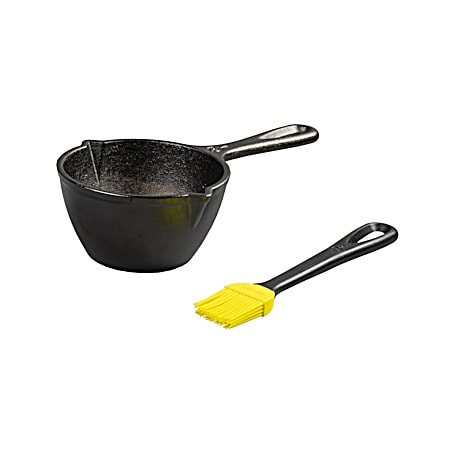 Cast Iron Melting Pot and Silicone Brush