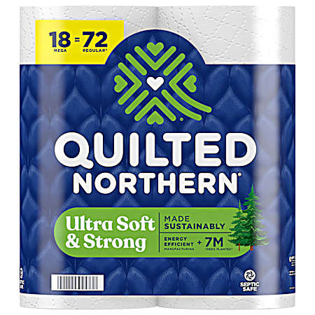 Ultra Soft & Strong Bath Tissue - 18 Mega Rolls