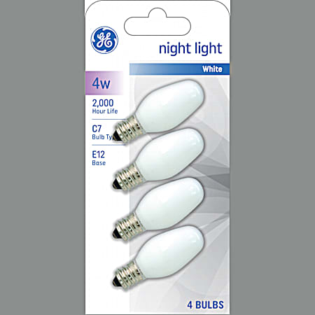 4w C7 White Night Light Bulbs - 4 Pk