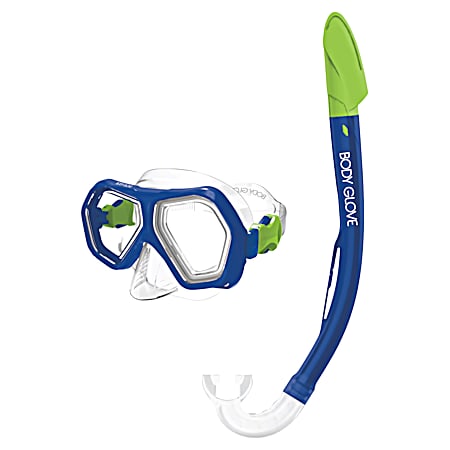 Mischief Kid's Combo Snorkel Set - Blue/Lime