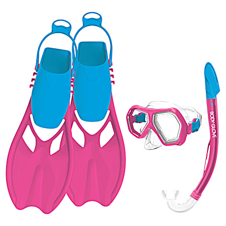 Kids' Mischief Pink Snorkeling Set