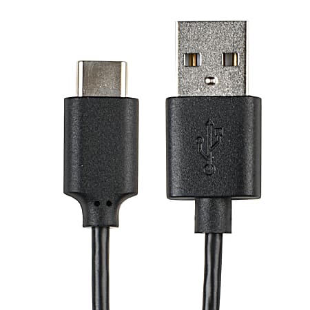 6 ft Black USB-A to USB-C Cable