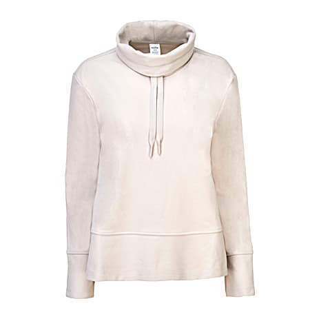 Women's Peached Cowl Neck Long Sleeve Pullover