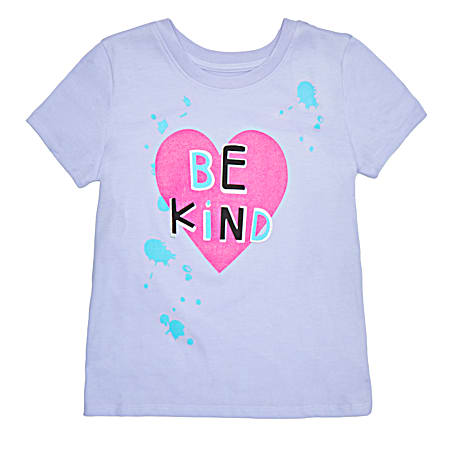 Little Girls' Purple Heather Be Kind Short Sleeve Shirt