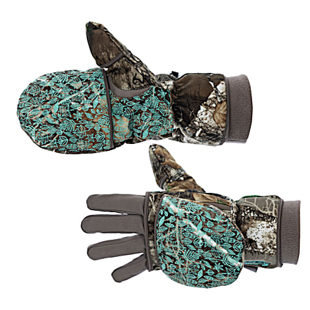 Women's Realtree Edge Fip-Top 4.0 Mittens w/ Liner Gloves