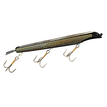Holographic Black Weighted Thriller Musky Bait