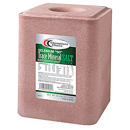Selenium 90 Trace Mineral Salt Block - 50 lb