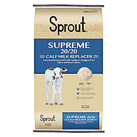 Supreme 20/20 Calf Milk Replacer - 50 lb