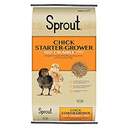 Chick Starter-Grower Crumble Poultry Feed - 50 lb