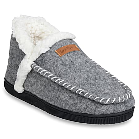 Women's Faux Wool Grey Ankle Slippers