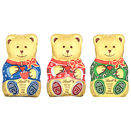 1.4 oz Milk Chocolate Teddy Bears in Sweaters - Assorted