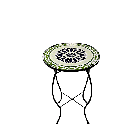 14 in. Green/Navy Side Table