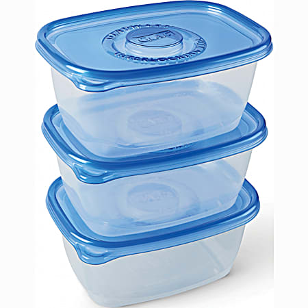 64 oz Deep Dish Large Rectangle Food Containers 3 Ct