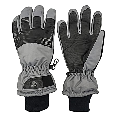 Boys' Black Striped Thinsulate Waterproof Gloves
