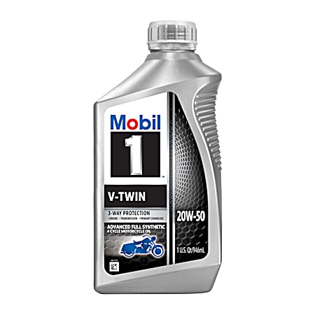 Mobil 1 V-Twin Full Synthetic Motorcycle Oil - 20W50 - 1 Qt