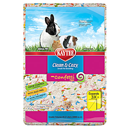 49.2 L Clean & Cozy Confetti Paper Bedding For Small Animals