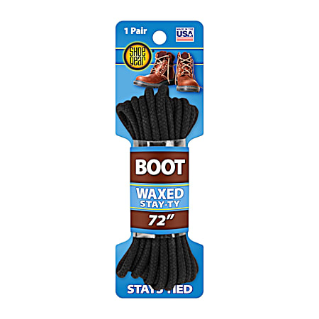 Black Waxed Boot Laces
