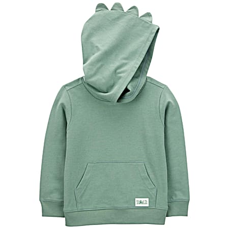 Toddler Boys' Green Dino Pullover Hoodie