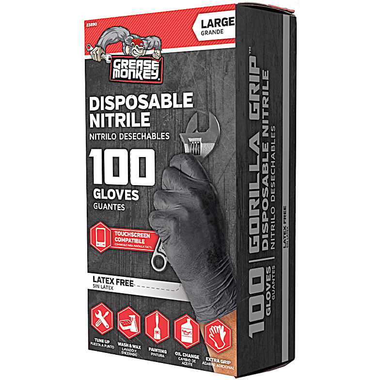 Traction Grip 6 mil Nitrile Disposable Gloves - 100 Ct. by Grease Monkey at  Fleet Farm