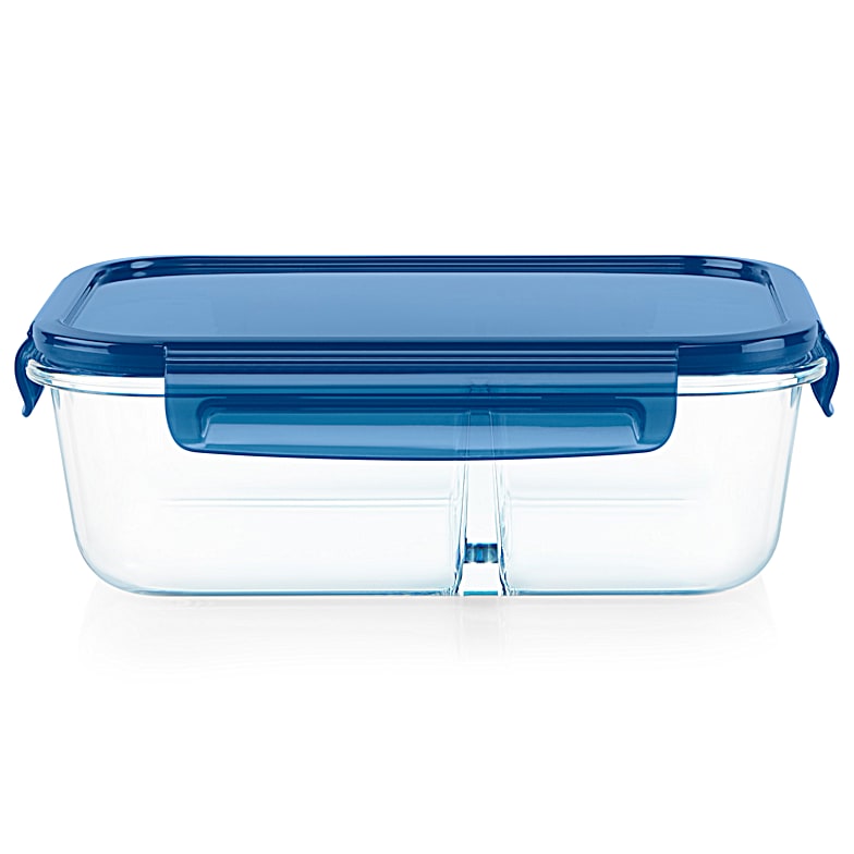 5-Cup Clear/Blue Total Solution Plastic On The Go Square w/Divided Tray  Food Storage Container by SnapWare at Fleet Farm