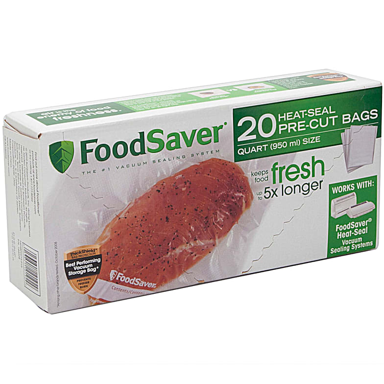 Food Saver Heat Seal Bags, Pre Cut, Quart Size, Utensils