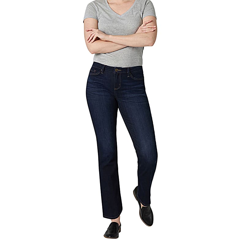 Lee Women's Regular Fit Straight Leg Jeans, Nightshade, 18 Short