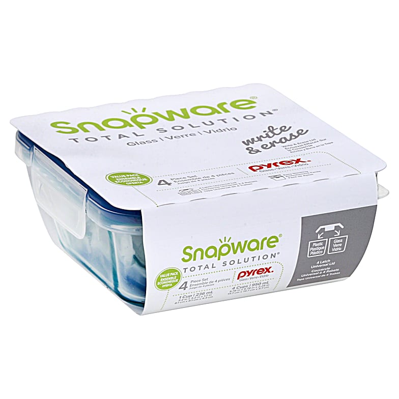 3-Cup Clear/Blue Total Solution Plastic Small Rectangle Food Storage  Container - 2 pk by SnapWare at Fleet Farm