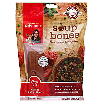 Rachael Ray Nutrish Soup Bones Dog Treats Beef Barley Flavor 12.6oz