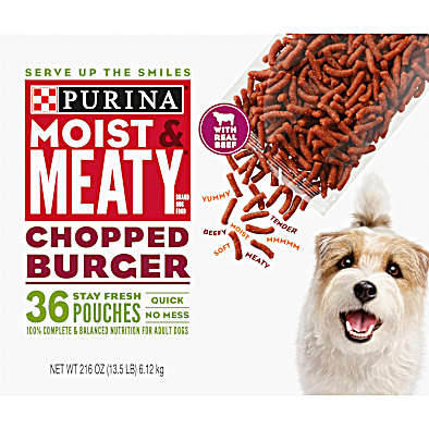 Moist Meaty Chopped Burger Soft Dog Food Pouches 36 Pk by Purina at Fleet Farm