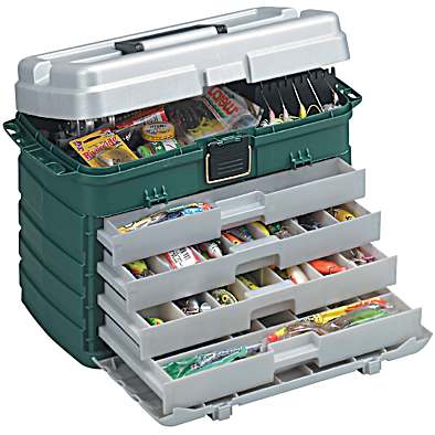 basic tackle box kit Plano Ready-Set-Fish 1-Tray Box, Green/ Tan